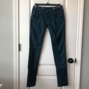 Miss Me Dark Teal Skinny Jeans